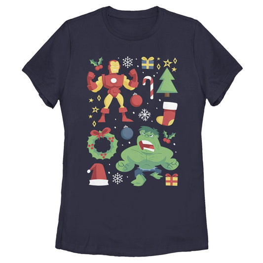 Women's Marvel Holiday Cheer T-Shirt - MARVEL PRODUCTS AND MORE