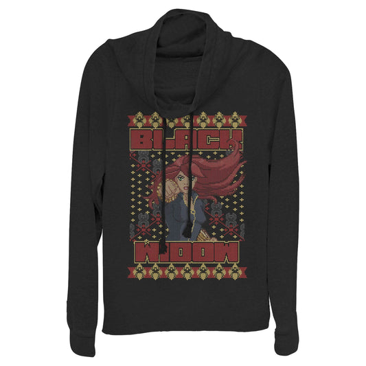 Junior's Marvel Black Widow Sweater Cowl Neck - MARVEL PRODUCTS AND MORE