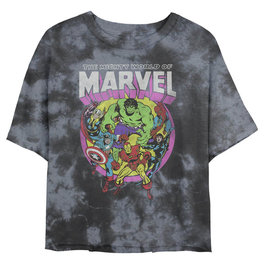 Junior's Marvel Neon Group Bombard Tie-Dye T-Shirt - MARVEL PRODUCTS AND MORE