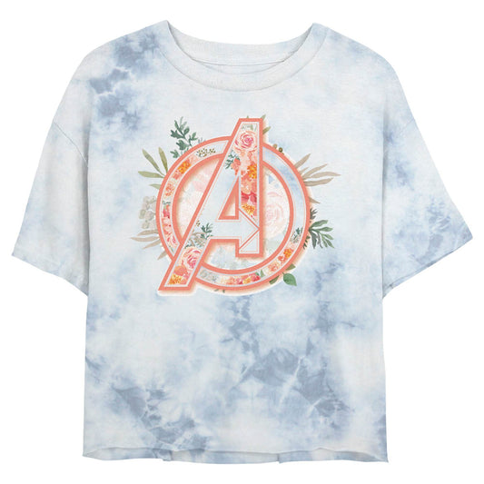 Junior's Marvel Avenger Floral Bombard Tie-Dye T-Shirt - MARVEL PRODUCTS AND MORE