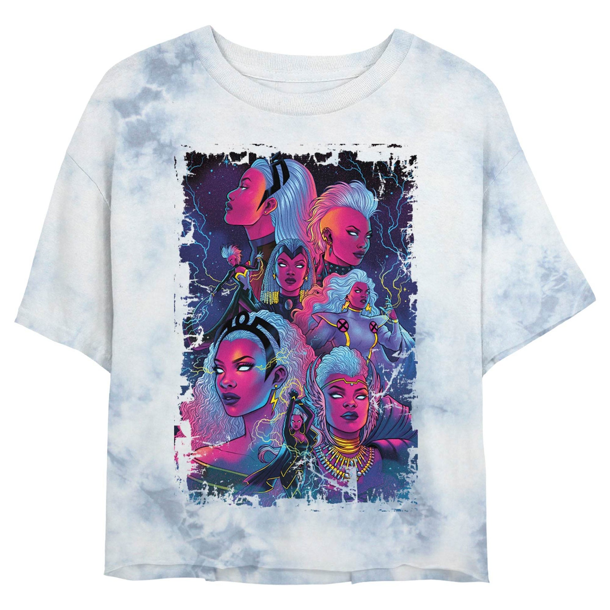 Junior's Marvel Visions of Storm Bombard Tie-Dye T-Shirt - MARVEL PRODUCTS AND MORE