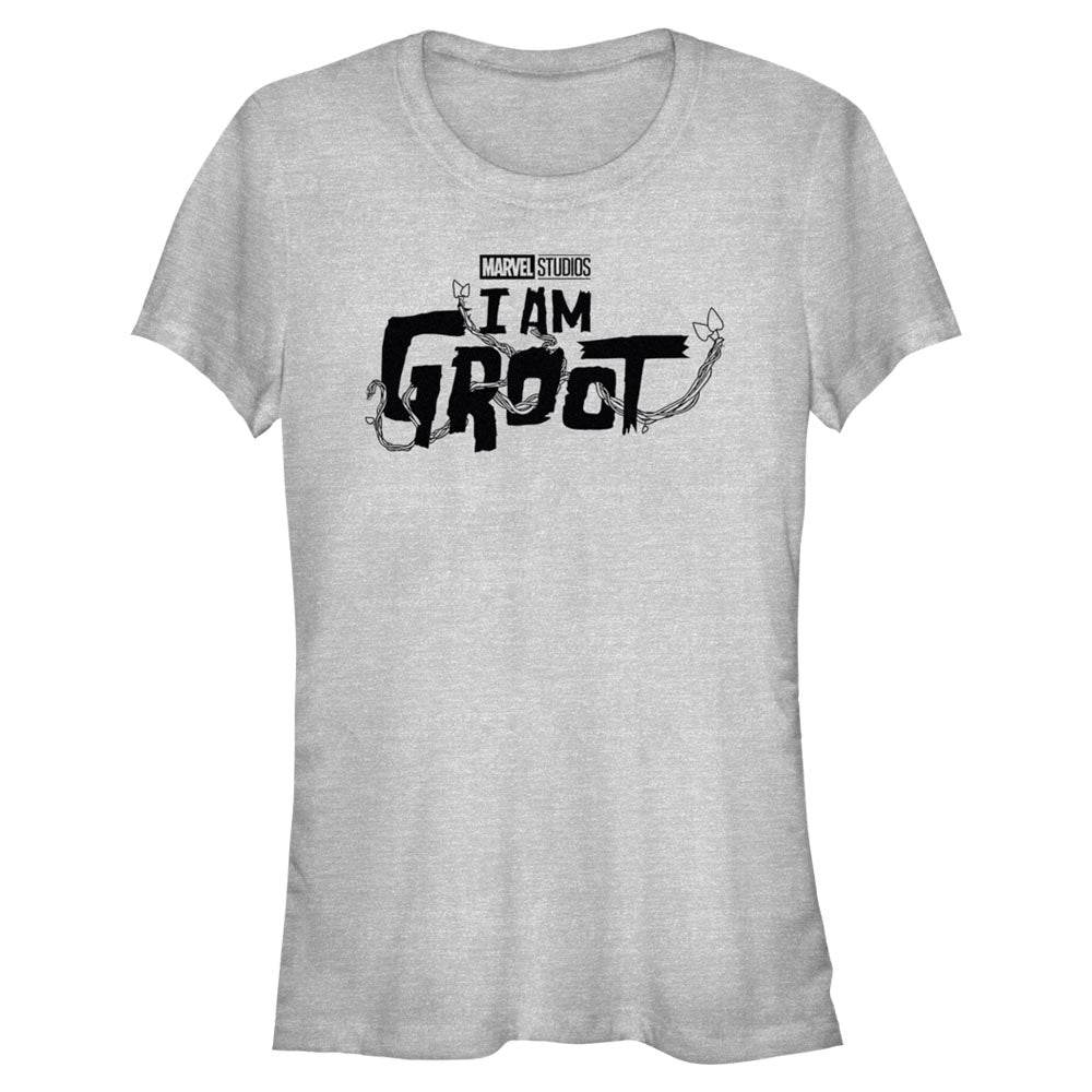 Junior's Marvel Groot Black Logo T-Shirt - MARVEL PRODUCTS AND MORE