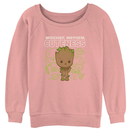 Junior's Marvel Cute Groot Linework Raglan Pullover - MARVEL PRODUCTS AND MORE