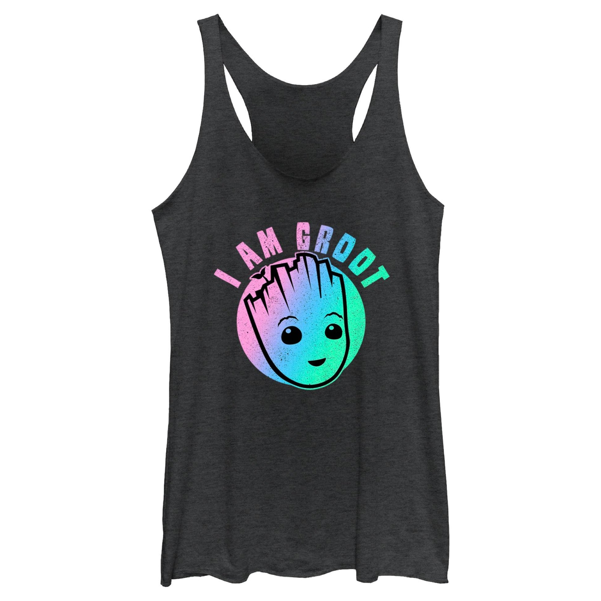 Junior's Marvel Groot Round Tank Top - MARVEL PRODUCTS AND MORE