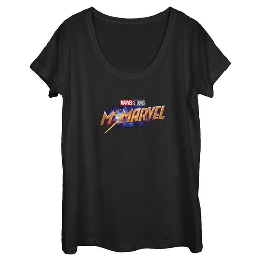 Women's Marvel Ms Logo Scoop Neck T-Shirt - MARVEL PRODUCTS AND MORE