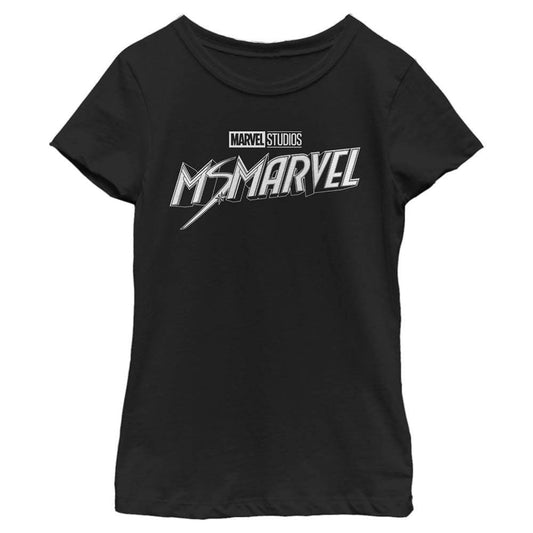 Girl's Marvel Black and White T-Shirt - MARVEL PRODUCTS AND MORE