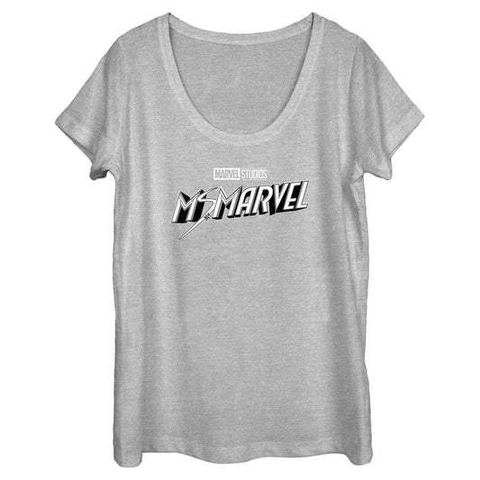 Women's Marvel Black and White Scoop Neck T-Shirt - MARVEL PRODUCTS AND MORE