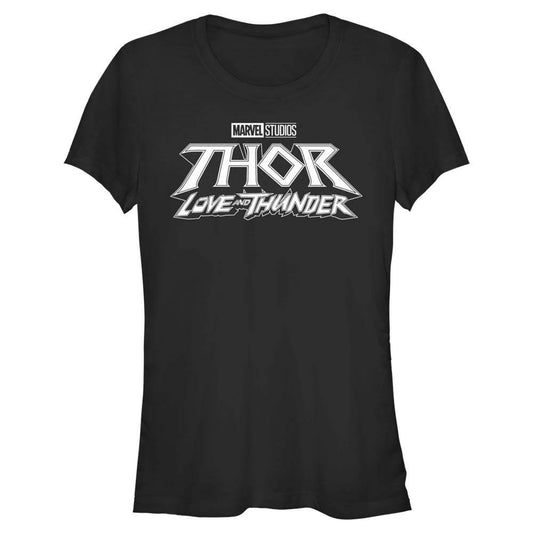 Junior's Marvel Black Logo T-Shirt - MARVEL PRODUCTS AND MORE