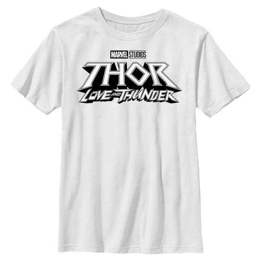 Boy's Marvel White Logo T-Shirt - MARVEL PRODUCTS AND MORE