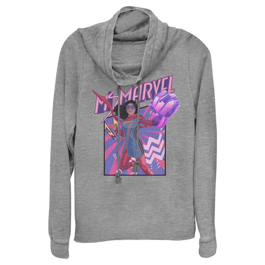 Junior's Marvel Fist Panel Cowl Neck - MARVEL PRODUCTS AND MORE