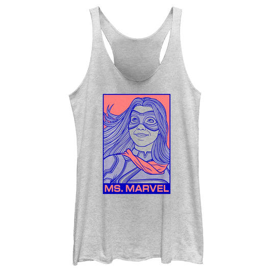 Junior's Marvel Pop Ms Marvel Tank Top - MARVEL PRODUCTS AND MORE
