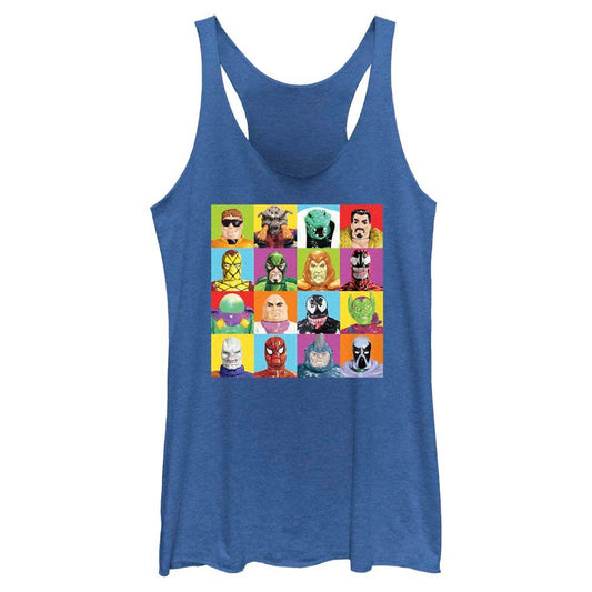 Junior's Marvel SPIDEY FIGURE SQUARES Tank Top - MARVEL PRODUCTS AND MORE