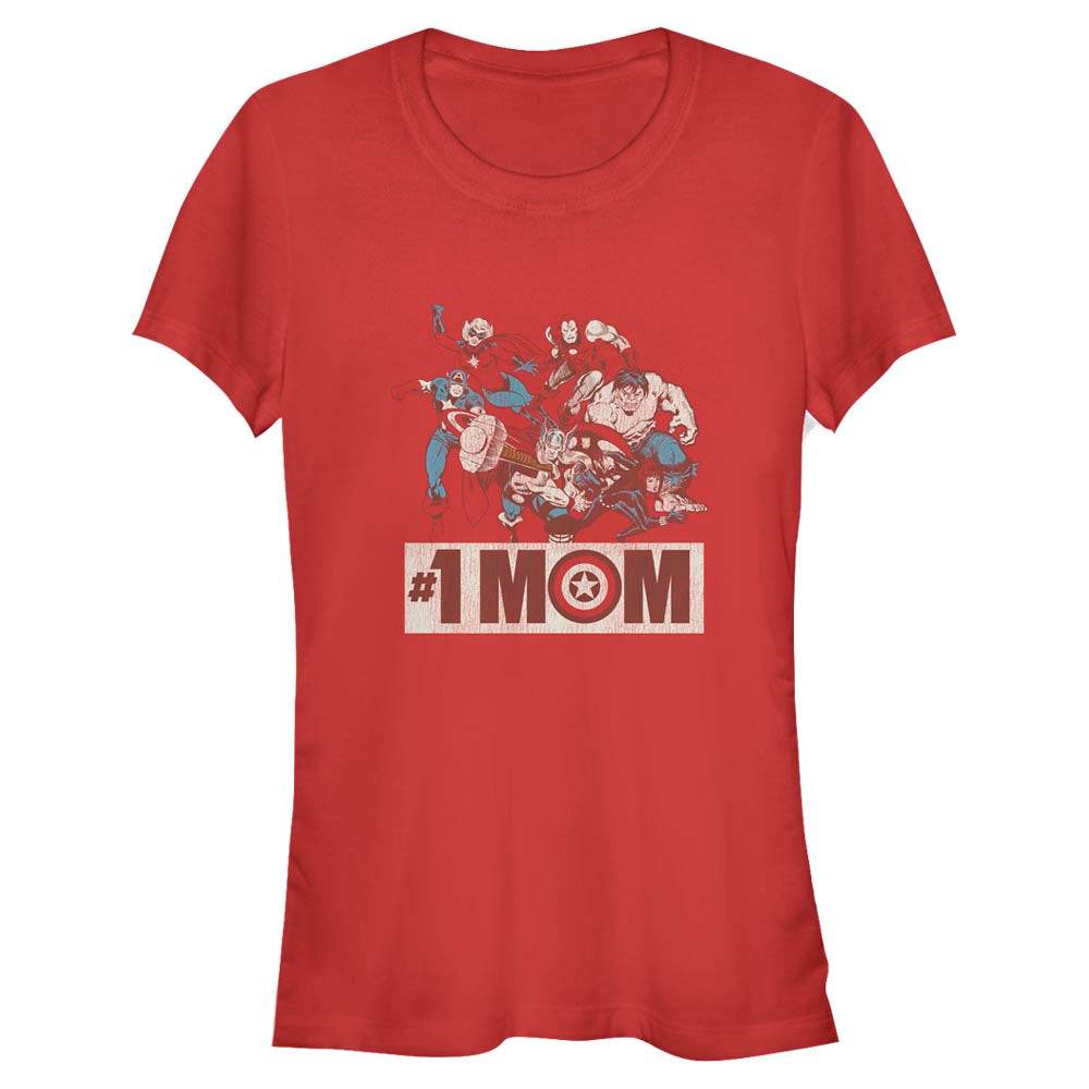 Junior's Marvel Distressed #1 Mom T-Shirt - MARVEL PRODUCTS AND MORE