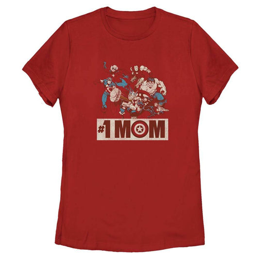 Women's Marvel Distressed #1 Mom T-Shirt - MARVEL PRODUCTS AND MORE