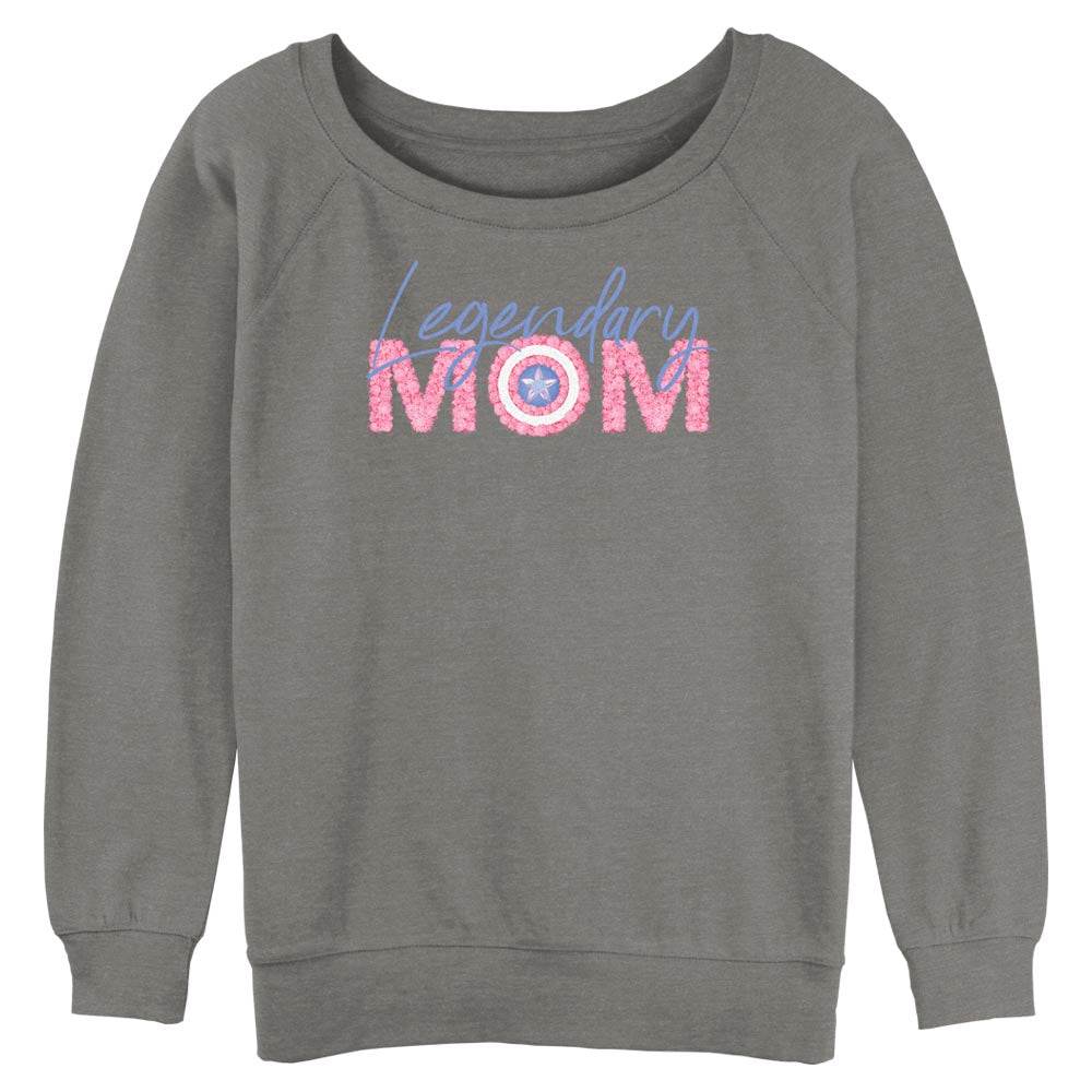 Junior's Marvel Legendary Mom Flowers Raglan Pullover - MARVEL PRODUCTS AND MORE