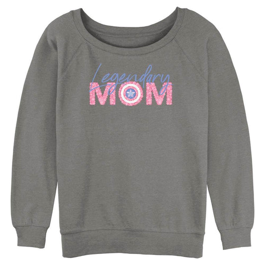 Junior's Marvel Legendary Mom Flowers Raglan Pullover - MARVEL PRODUCTS AND MORE
