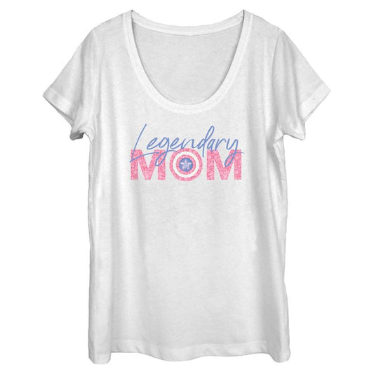 Women's Marvel Legendary Mom Flowers Scoop Neck T-Shirt - MARVEL PRODUCTS AND MORE