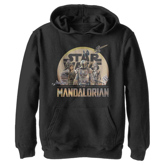 Boy's Star Wars Mandalorian Character Action Pose Lightweight Hoodie - MARVEL PRODUCTS AND MORE