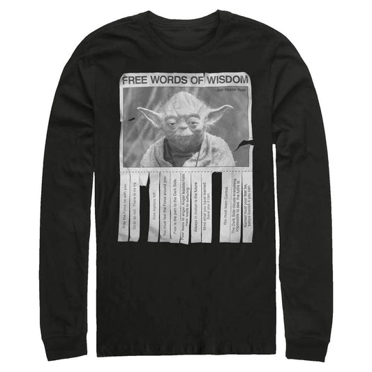 Men's Star Wars Words of Wisdom Long Sleeve T-Shirt - MARVEL PRODUCTS AND MORE
